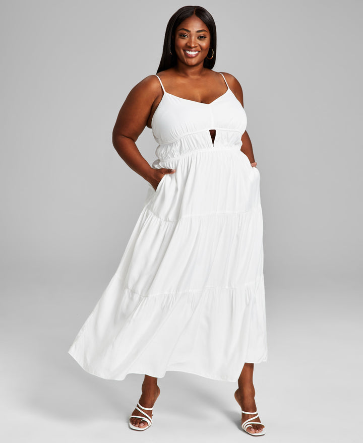 Trendy Plus Size Keyhole Maxi Dress
