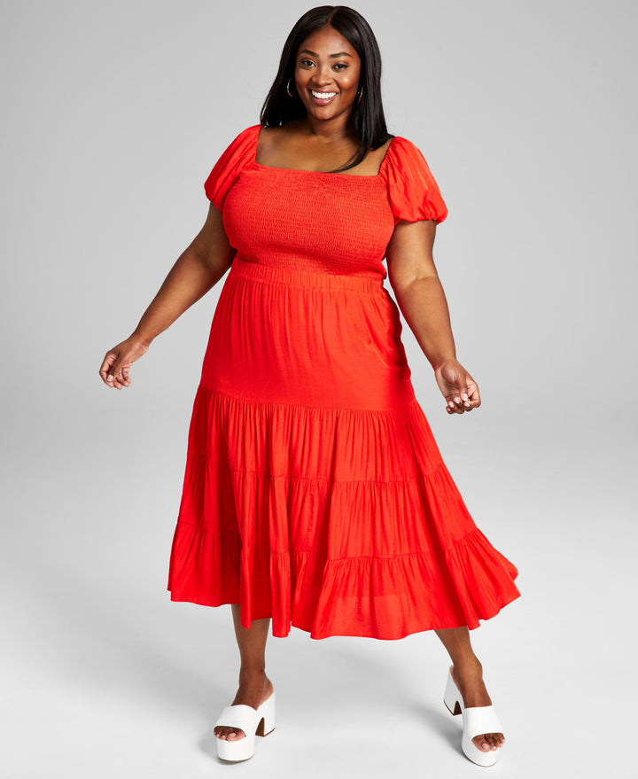 Trendy Plus Size Fit & Flare Midi Skirt