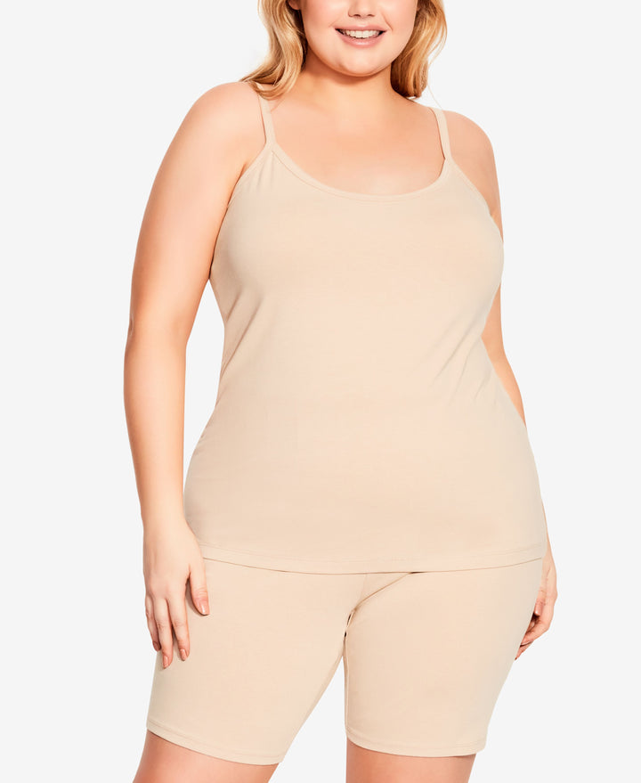 Plus Size Cotton Knit Essential Camisole Top