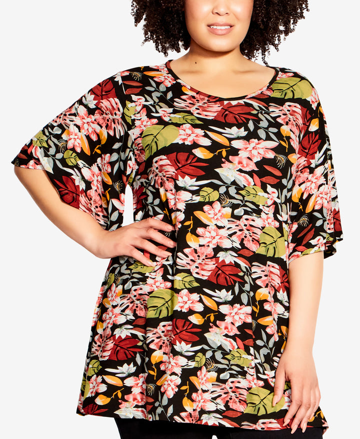 Plus Size Flutter Sleeve Top