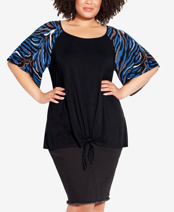 Plus Size Gracie Tie Front Top