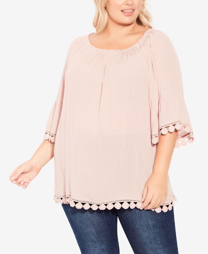 Plus Size Ember Lace Trim Top