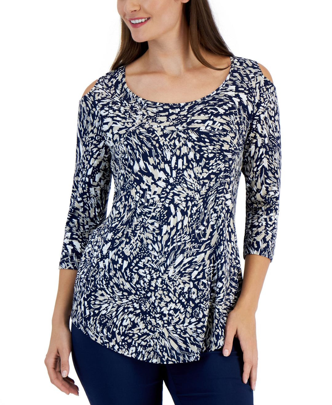 Women's Splashed Animal-Print Top