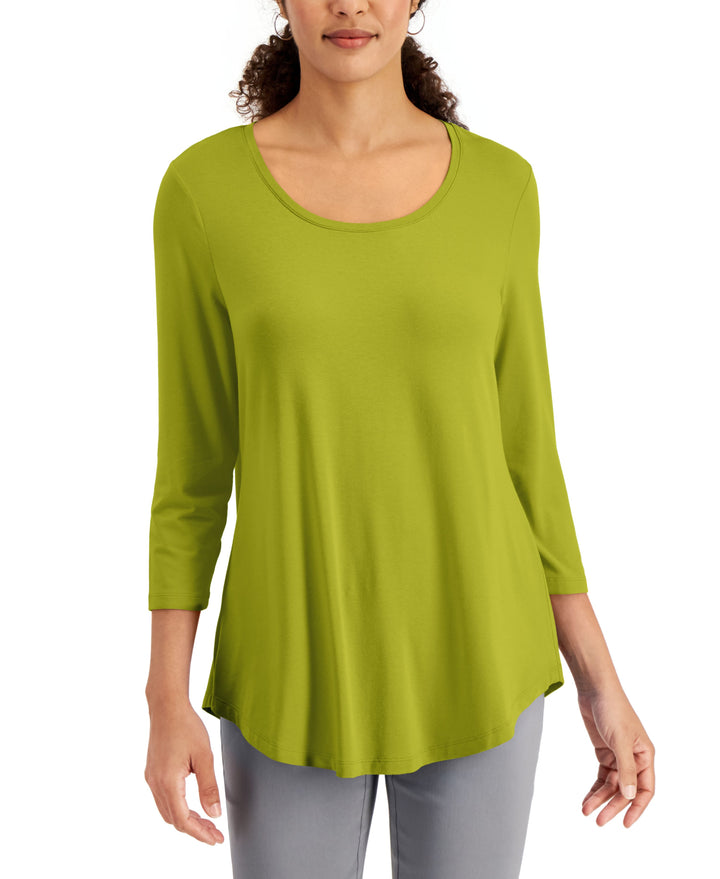 JM Collection Womens 3/4 Sleeve Top