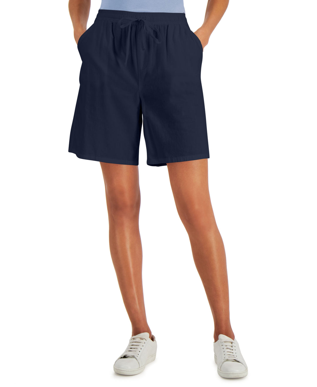Karen Scott Gemma Cotton Drawstring Bermuda Shorts
