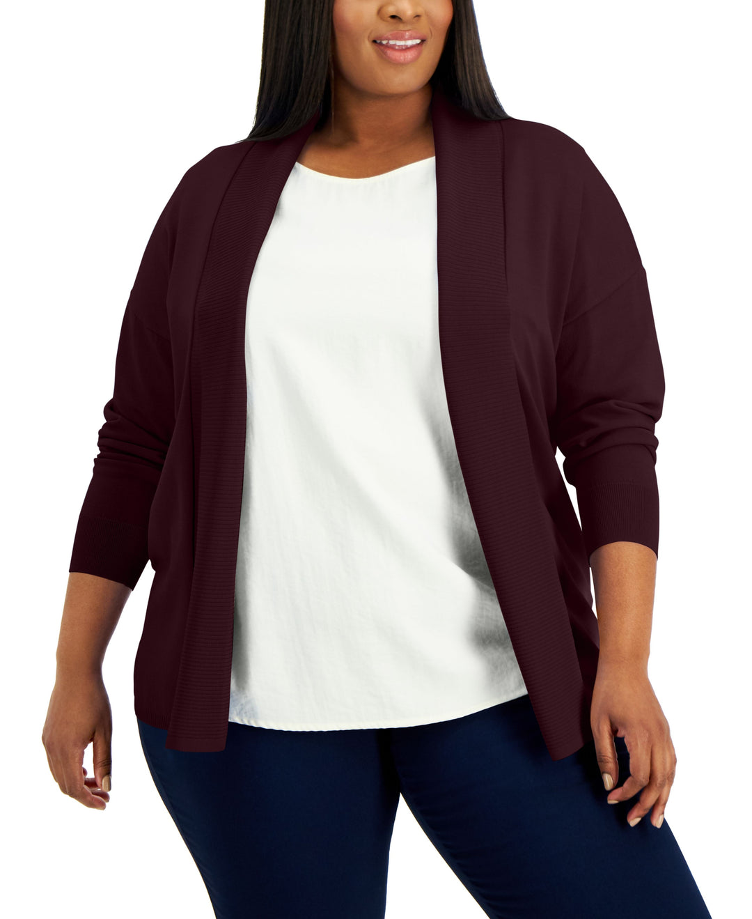 Alfani Plus Size Open Front Cardigan