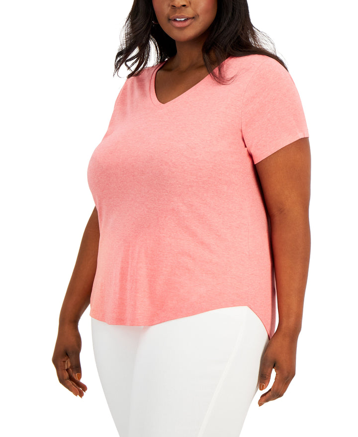 Style & Co Plus Size Solid Burnout T-Shirt