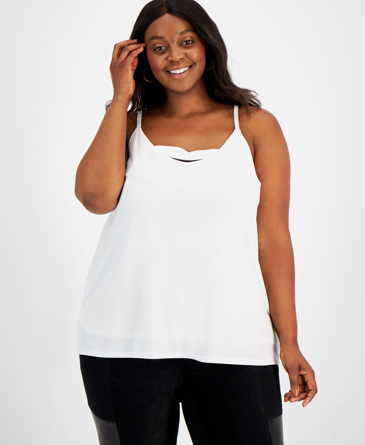 Bar III Trendy Plus Size Zip Back Halter Top