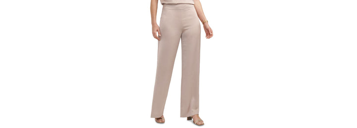 Anne Klein Petite Wide Leg Pull On Satin Pants