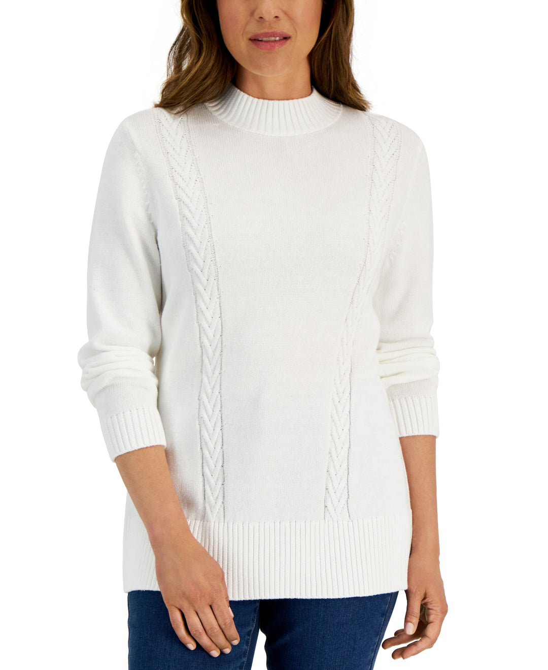 Women's Cotton Cable-Knit Sweater
