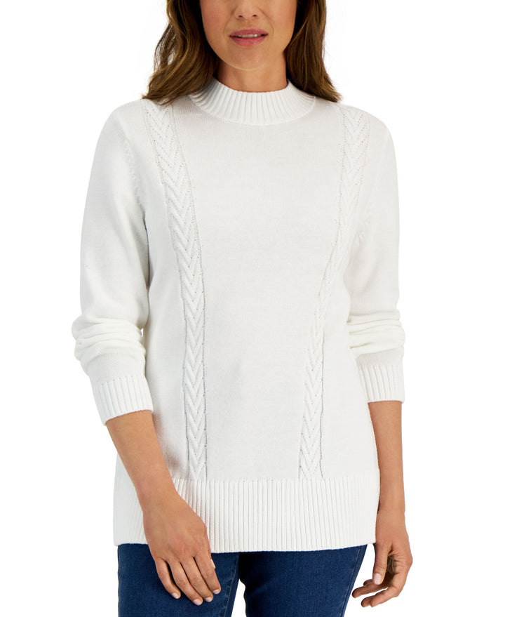 Women's Cotton Cable-Knit Sweater