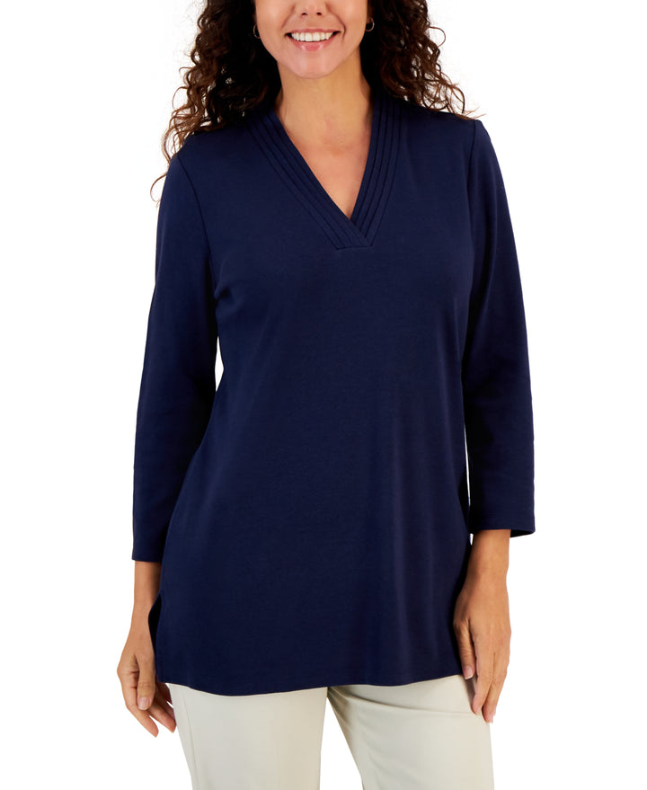 Karen Scott Womens Cotton Tunic Top