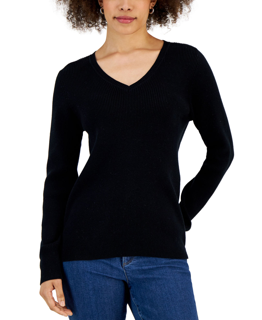 Women's Solid V-Neck Sweater