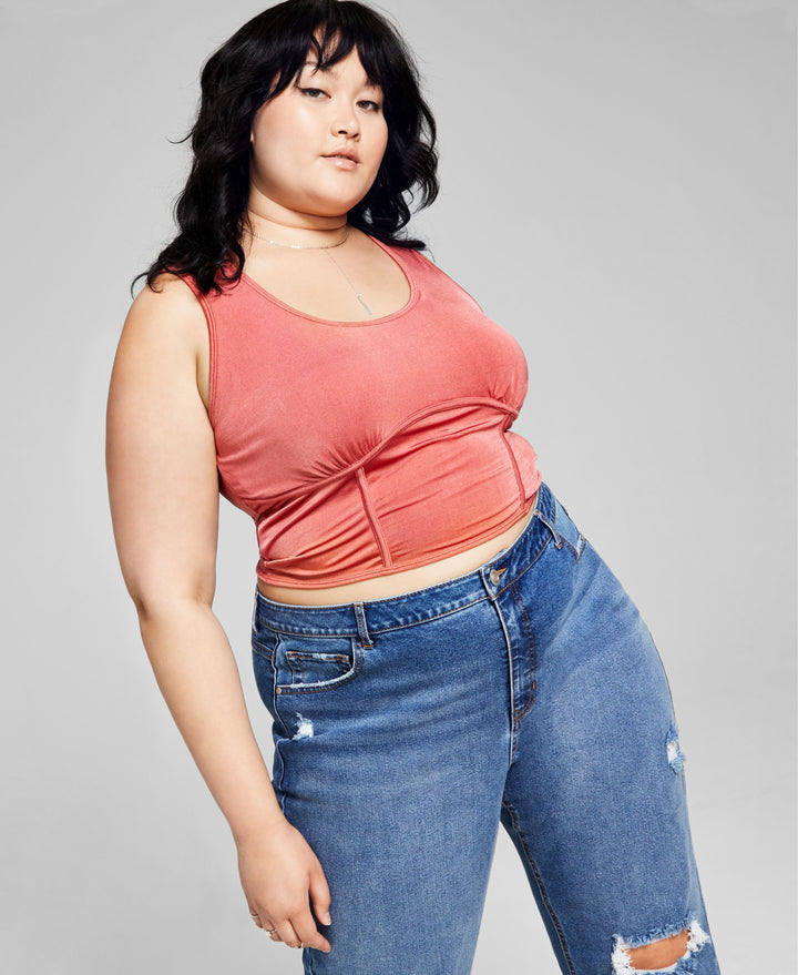 Trendy Plus Size Corset Tank Top