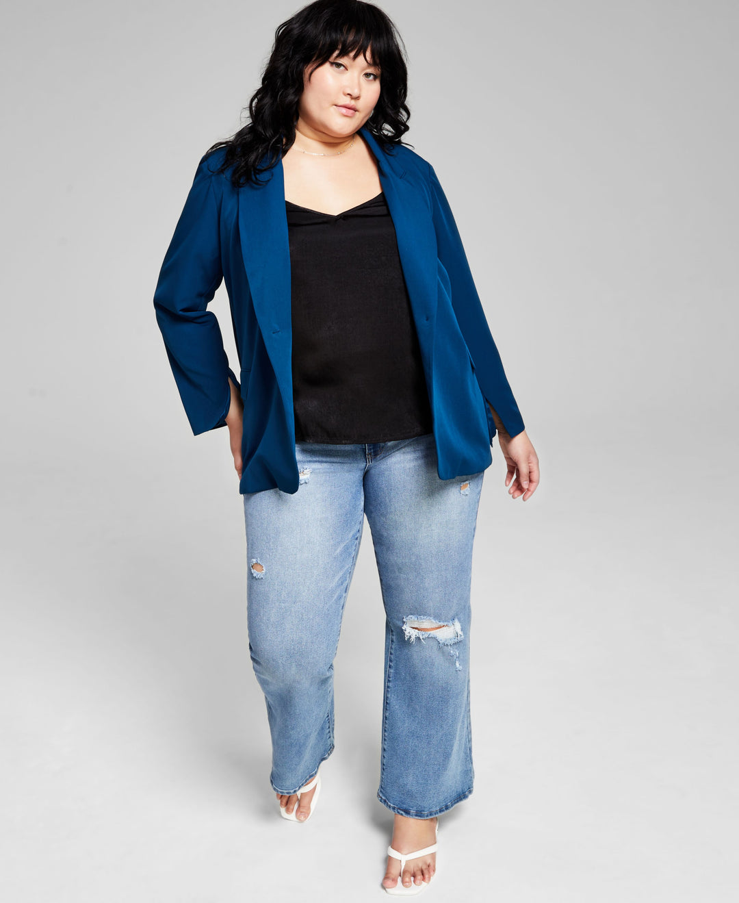 Now This Trendy Plus Size Oversized Boyfriend Blazer