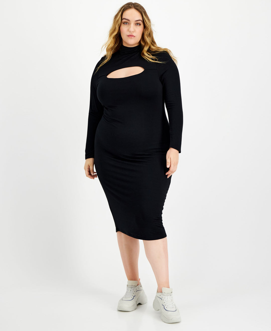 Bar III Trendy Plus Size Cutout Bodycon Midi Dress