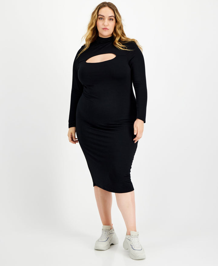 Bar III Trendy Plus Size Cutout Bodycon Midi Dress