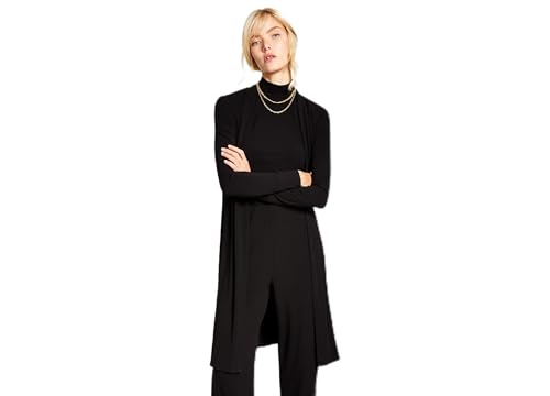 And Now This Womens Maxi Ribbed Duster Cardigan