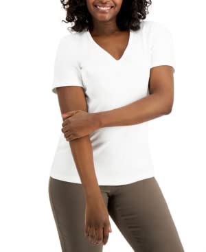 Karen Scott Cotton V Neck Top