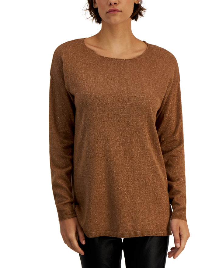 International Concepts Womens Step Hem Long Sleeve Boatneck Sweater