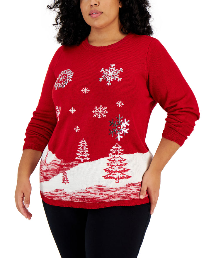 Plus Size Embellished Sweater