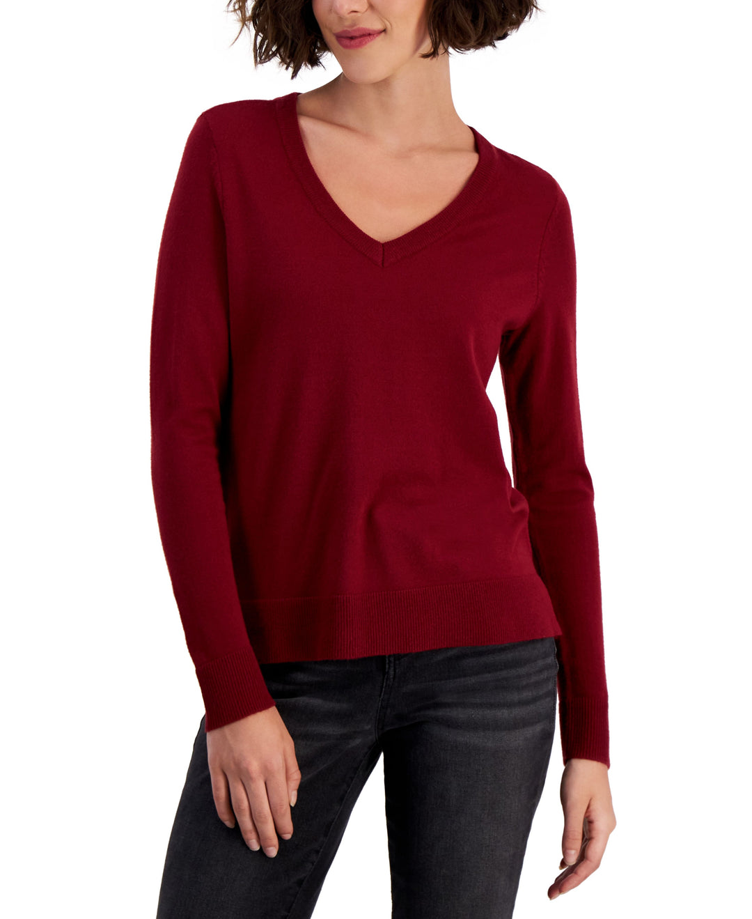 Women's V-Neck Long-Sleeve Sweater