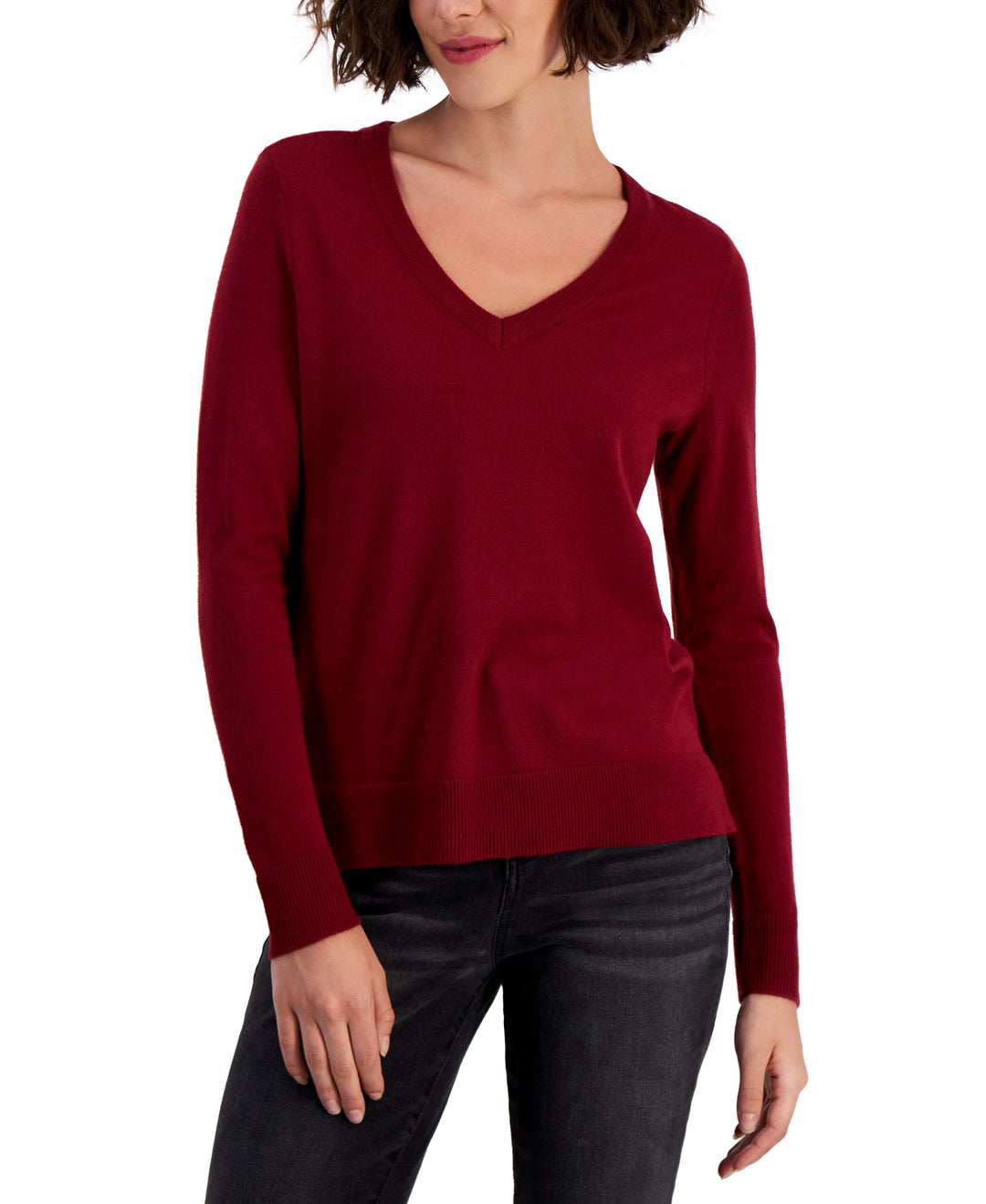 Women's V-Neck Long-Sleeve Sweater