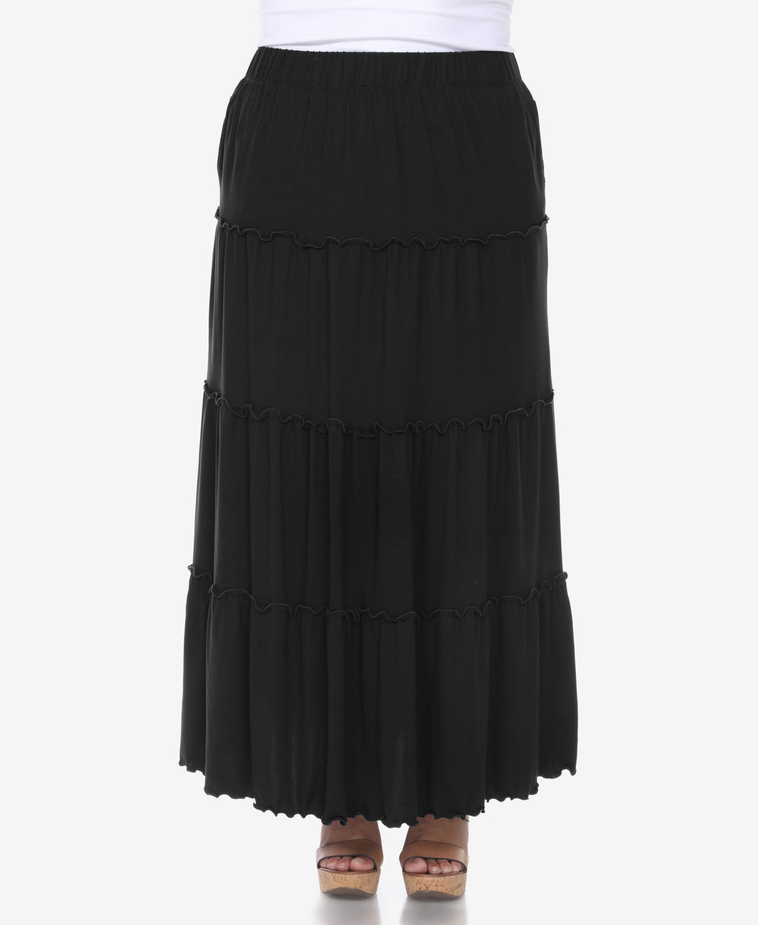 Plus Size Tiered Maxi Skirt