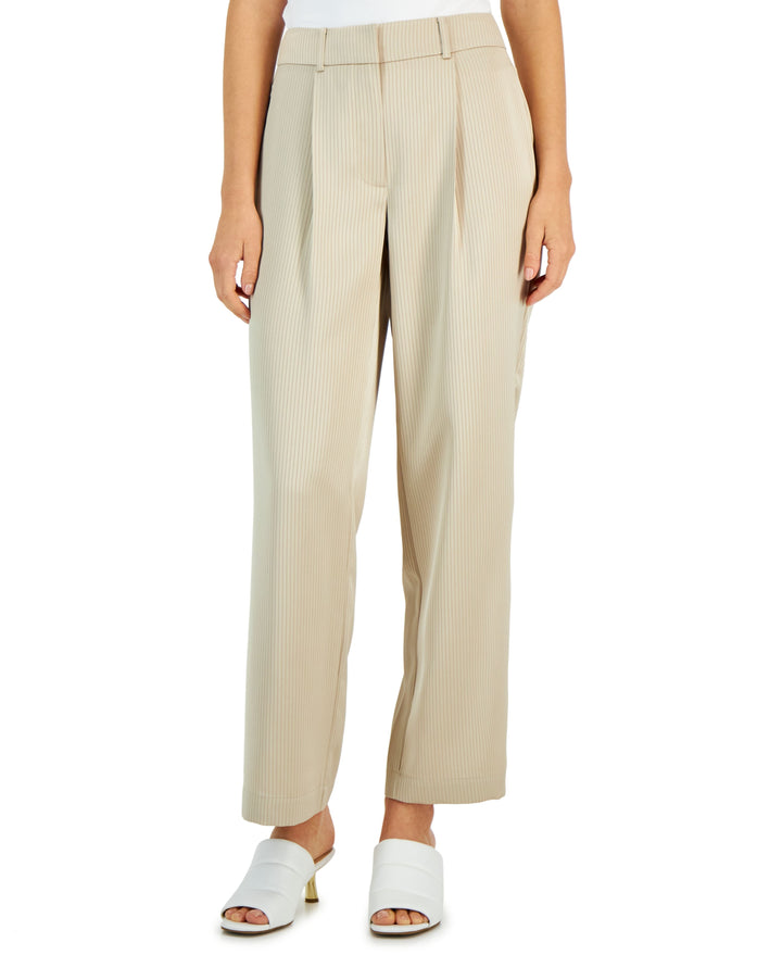 Alfani Womens Stripe Satin Wide Leg Trousers