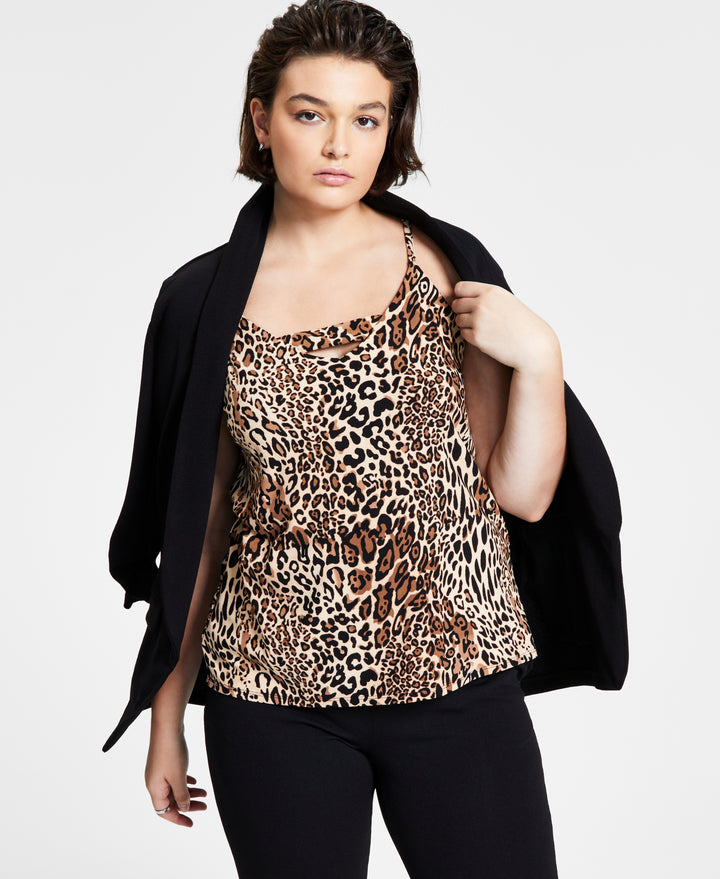 Zip Back Cheetah-Printed Camisole Cheetah XS