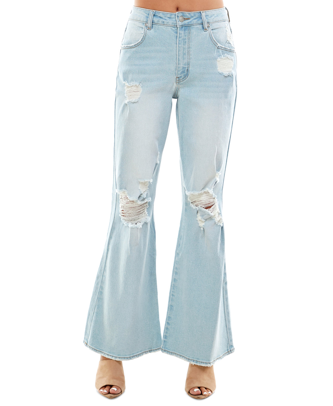 Juniors' High-Rise 90s Flare Jeans