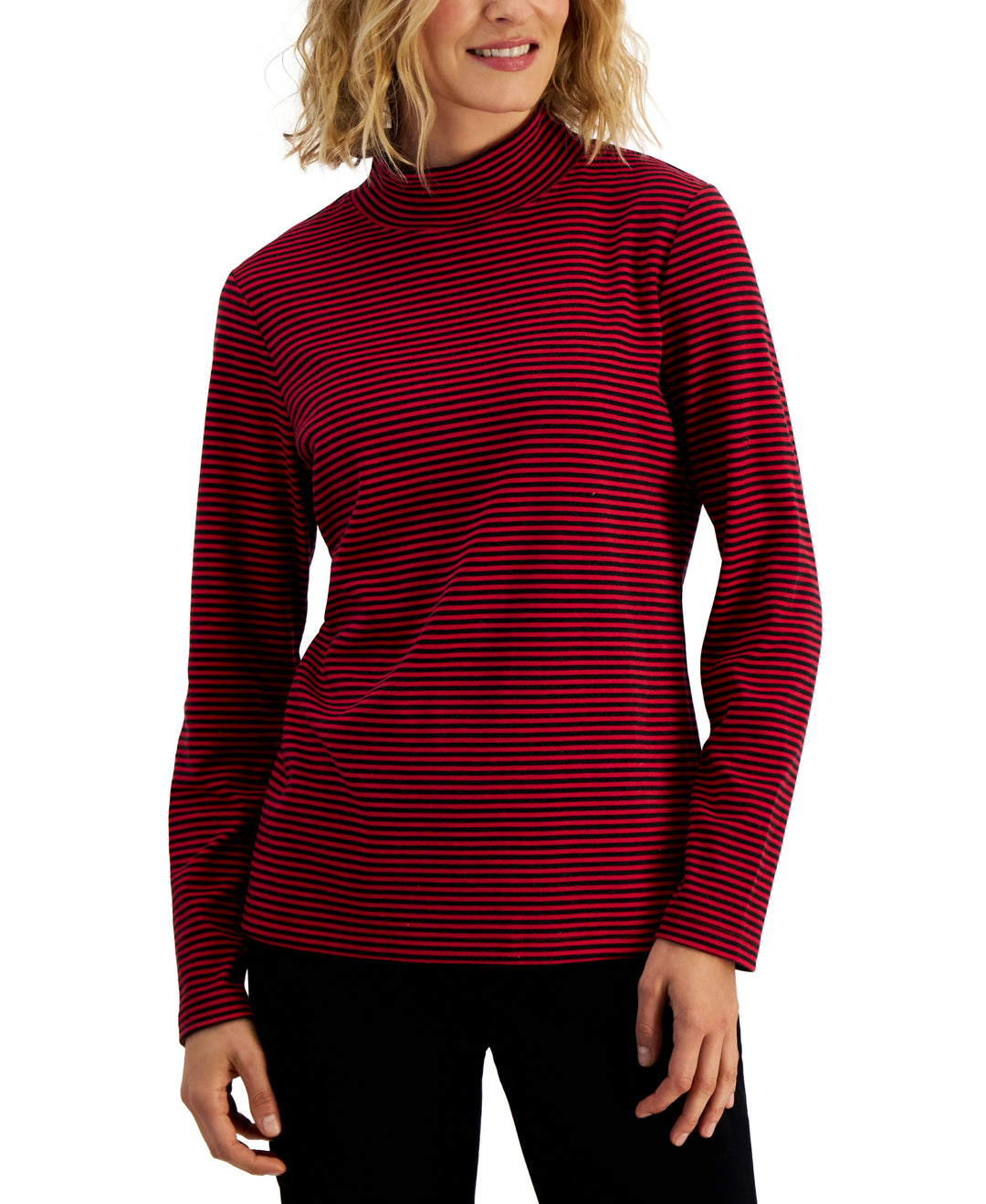 Karen Scott Womens Carmela Mock Neck Top
