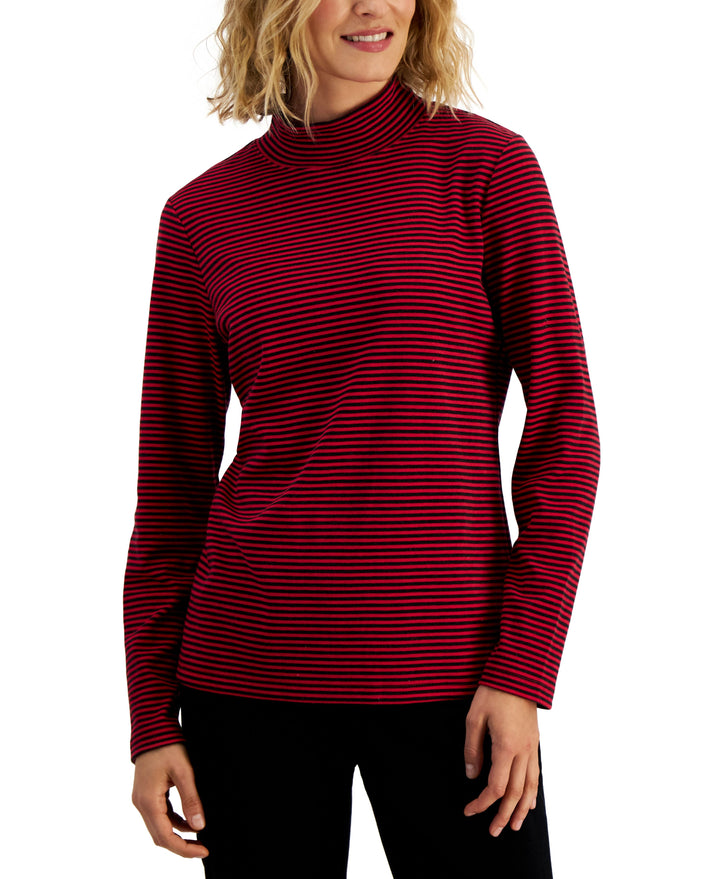 Karen Scott Womens Carmela Mock Neck Top