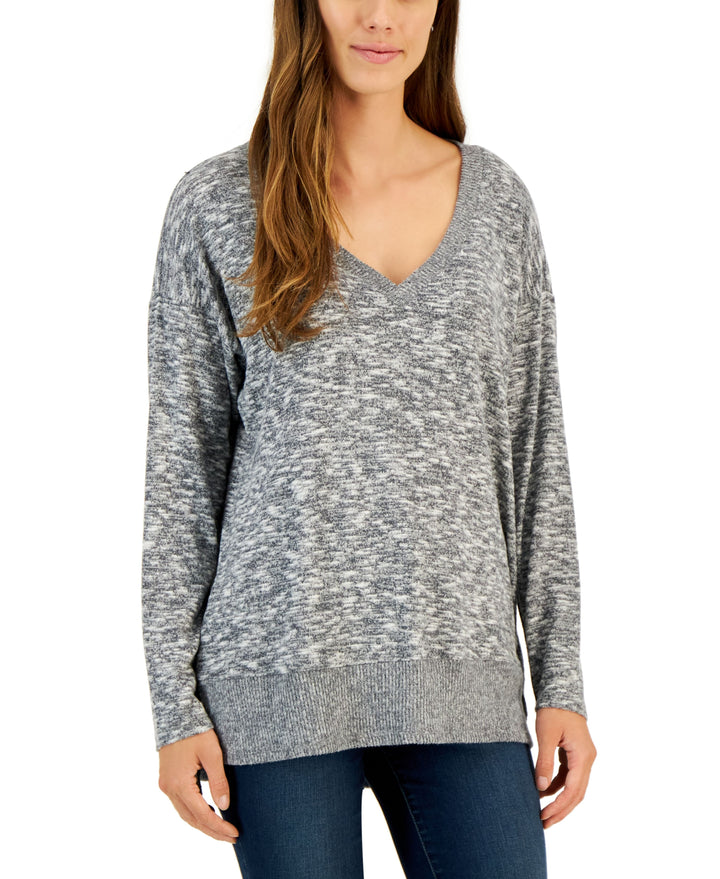 Style & Co Womens V Neck Snit Top
