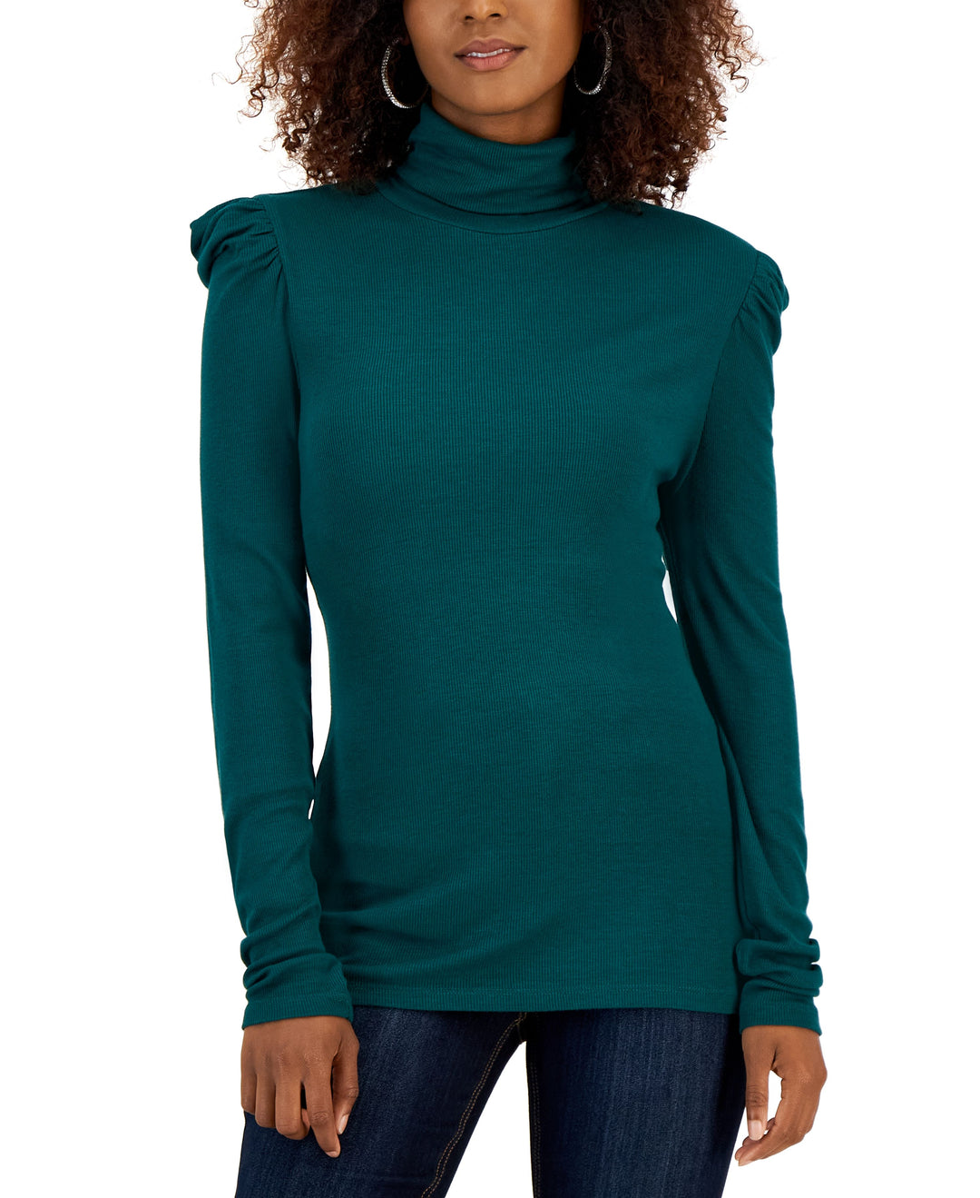 Women's Puff-Sleeve Turtleneck Top