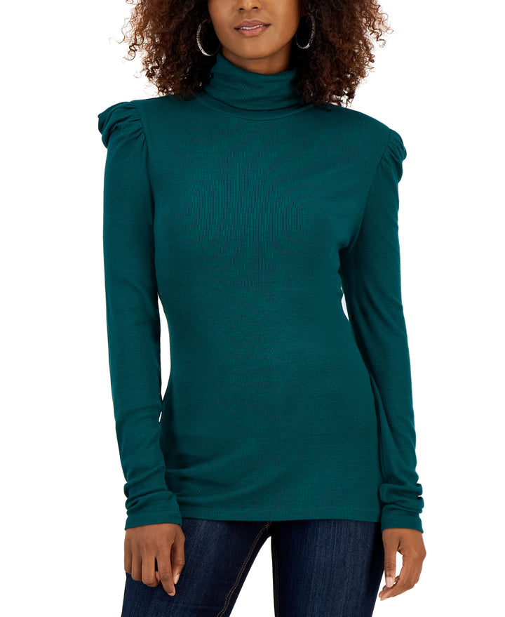 Women's Puff-Sleeve Turtleneck Top