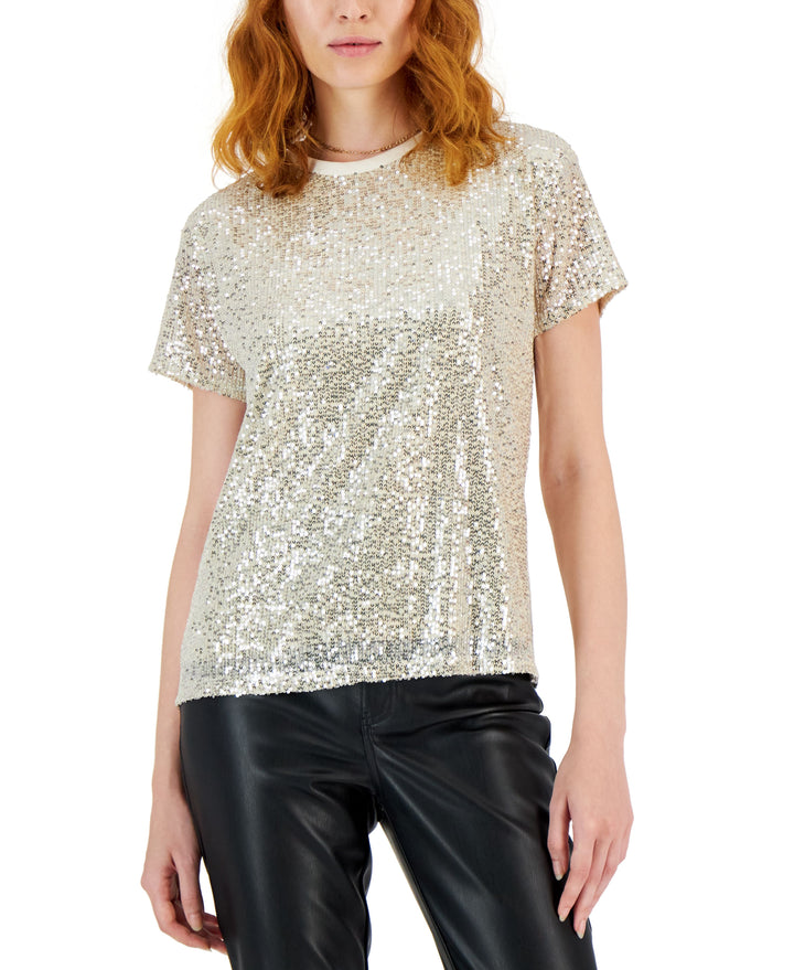 INC International Concepts Womens Sequin T-Shirt