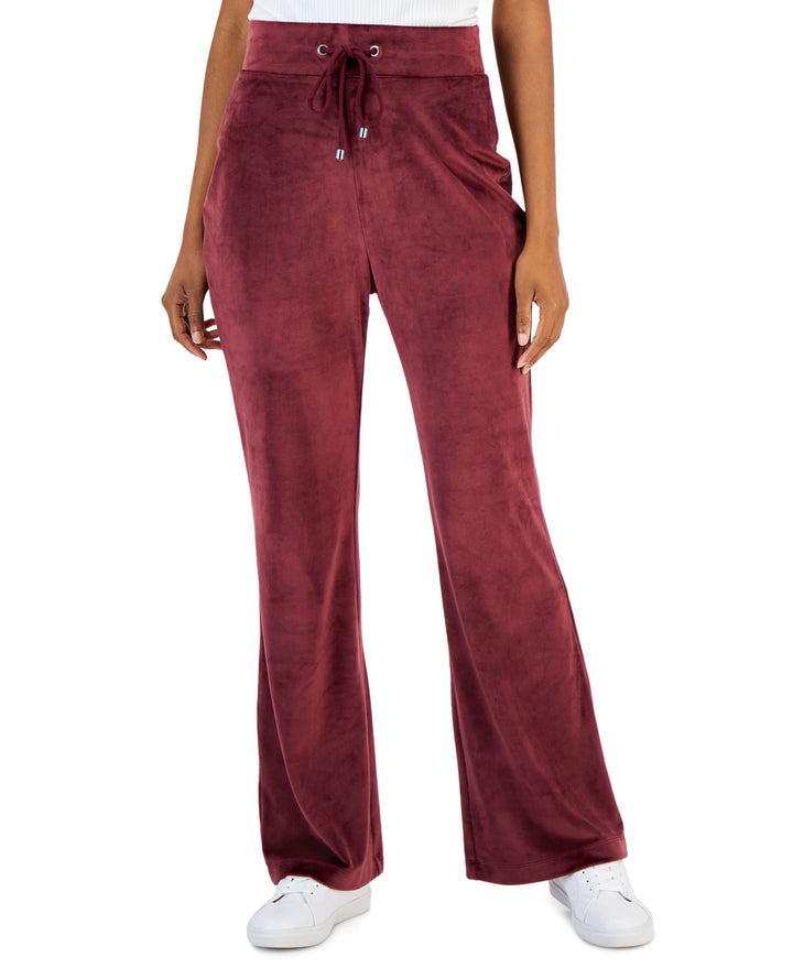INC International Concepts Womens Velour High Rise Flare Leg Pants