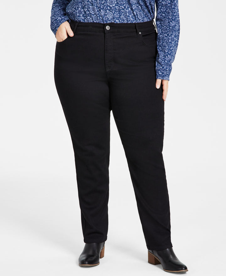 Plus Size High-Rise Straight Jeans