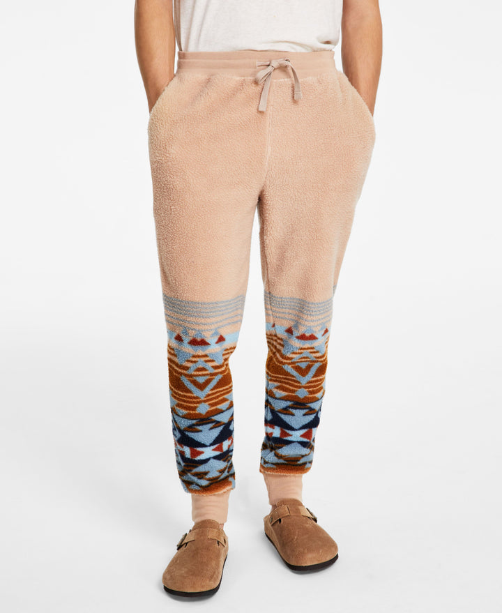 Men's Desert Snow Geo-Print Fleece Joggers