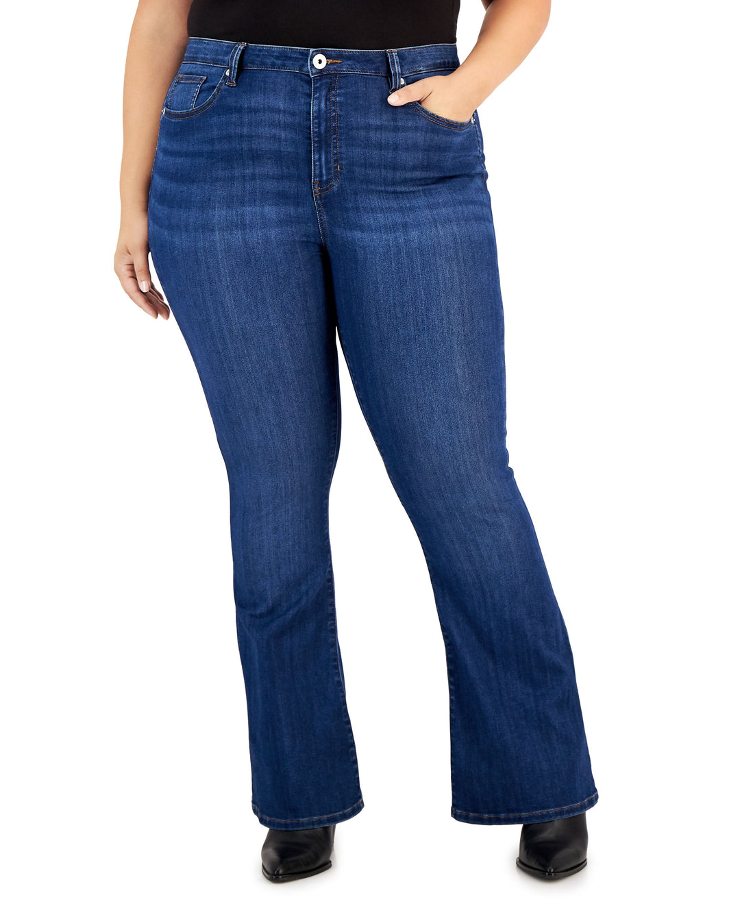 Trendy Plus Size High Rise Flare-Leg Jeans