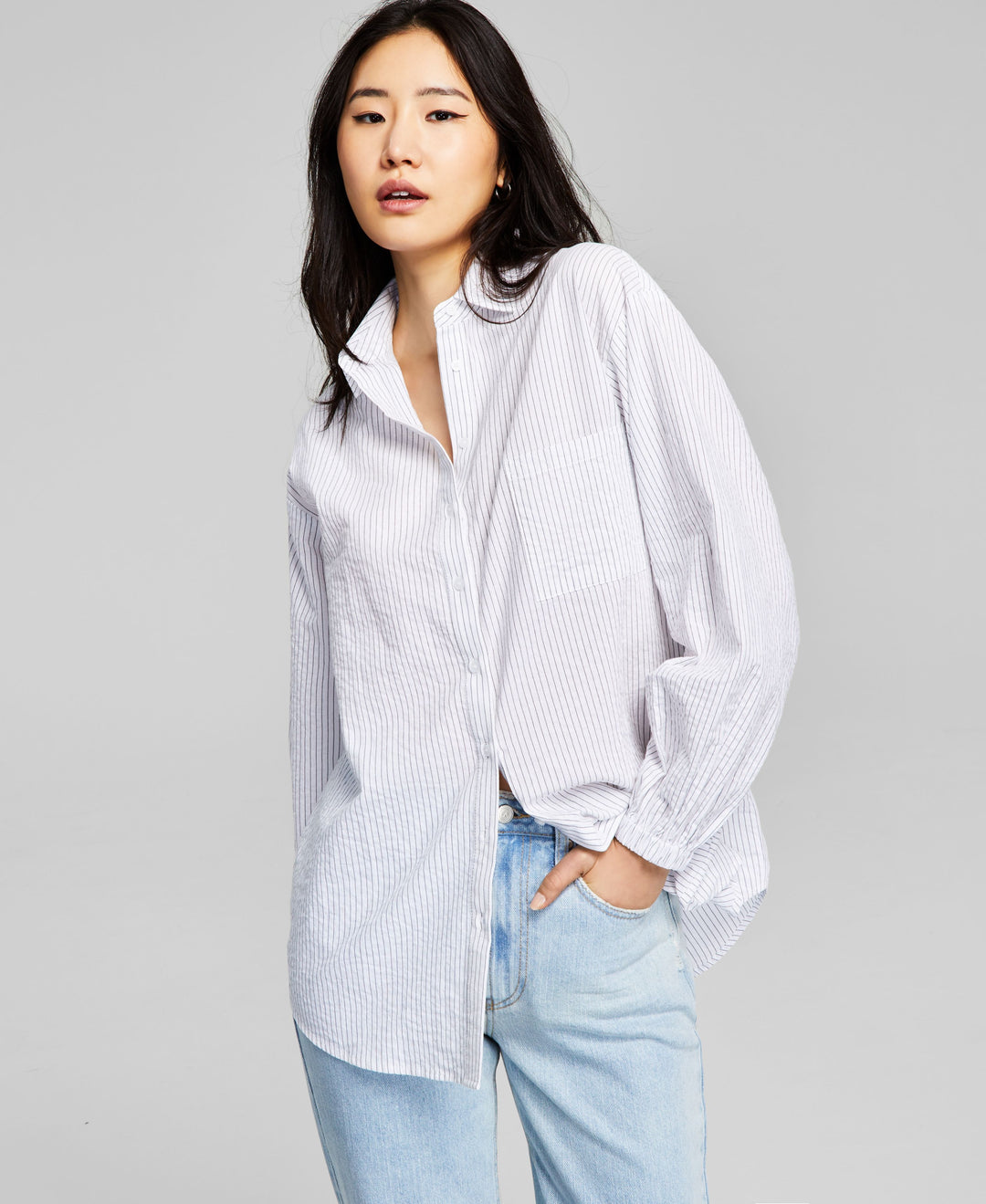 Now This Trendy Plus Size Button Up Shirt
