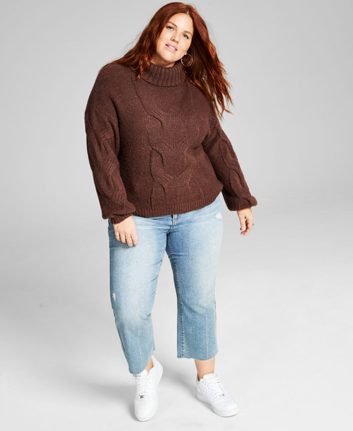 Trendy Plus Size Cable-Knit Sweater