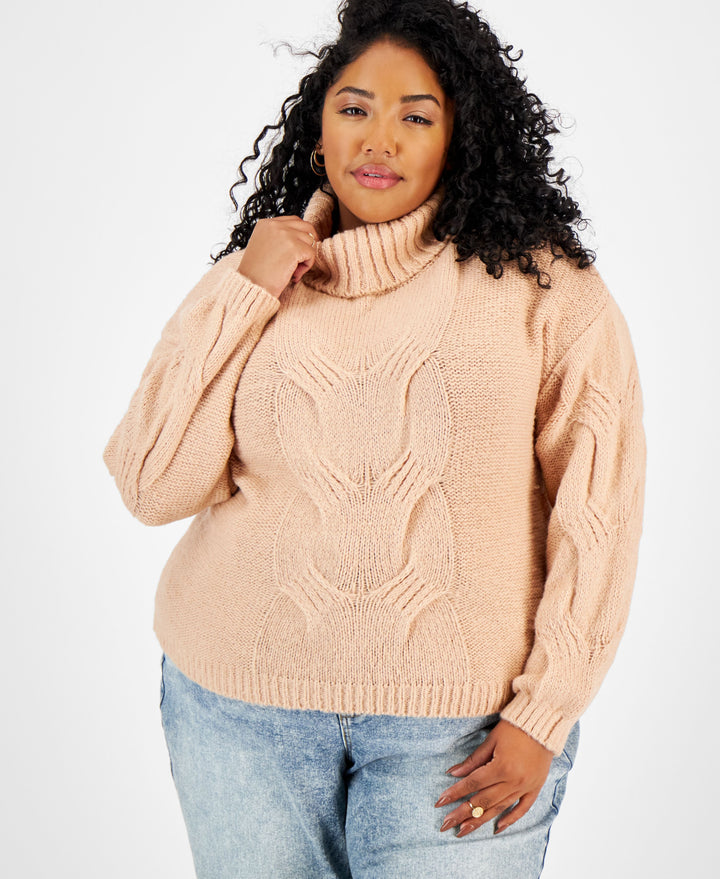 Trendy Plus Size Cable-Knit Sweater