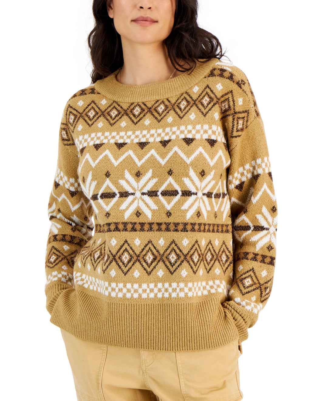 Style & Co Womens Fair Isle Pullover Sweater