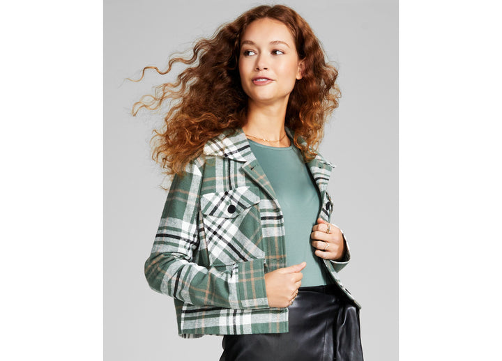 Women's Cropped Plaid Shacket