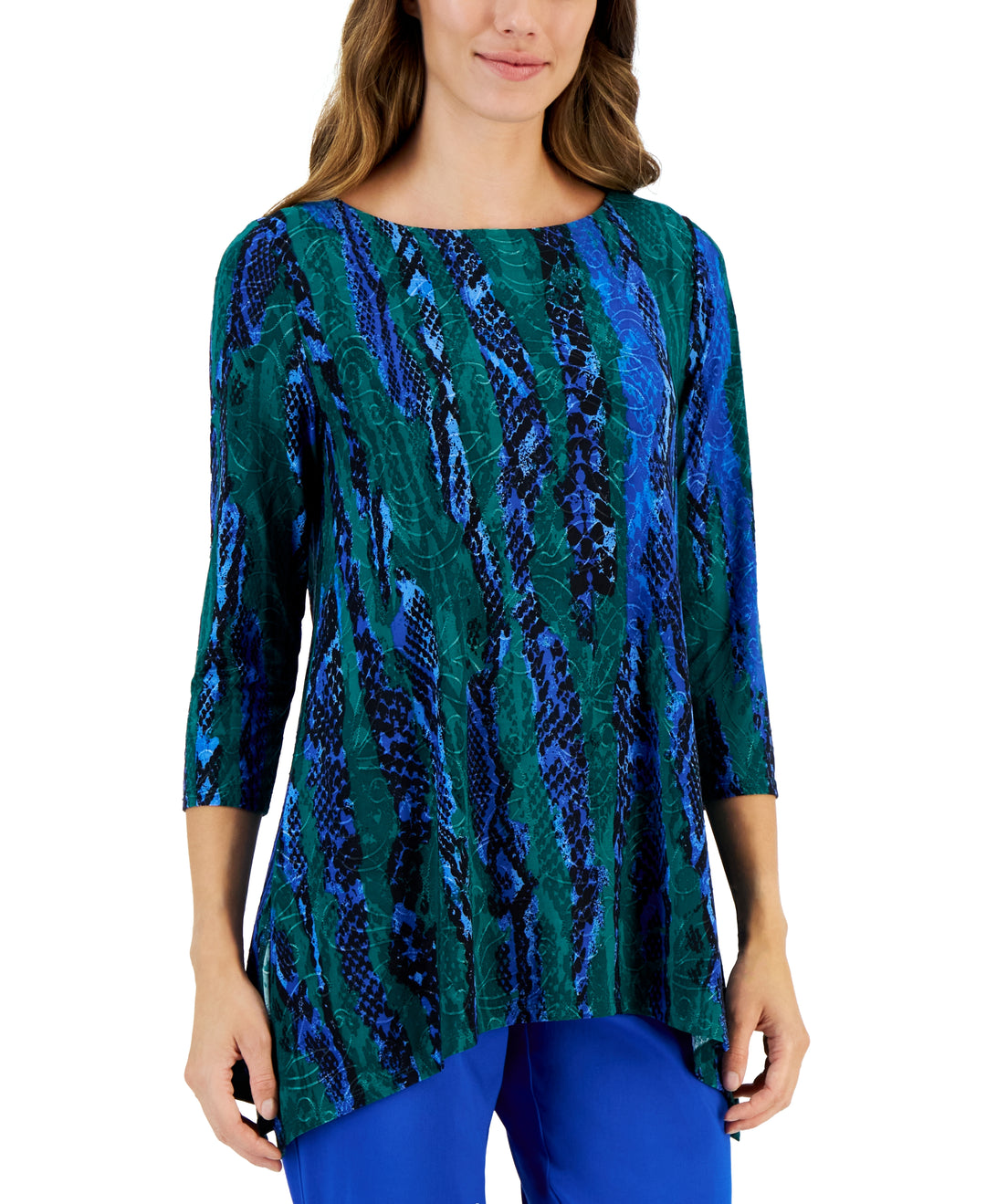Petite Chrome Snake Jacquard Top Northern Lights Combo PXL