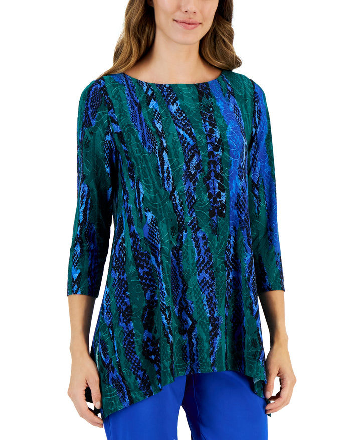 Petite Chrome Snake Jacquard Top Northern Lights Combo PXL