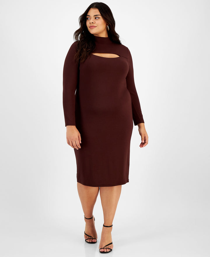 Bar III Trendy Plus Size Cutout Bodycon Midi Dress