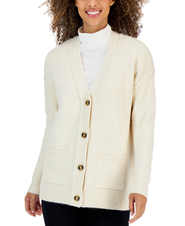 Petite Exposed Seam Tunic Cardigan